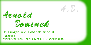 arnold dominek business card